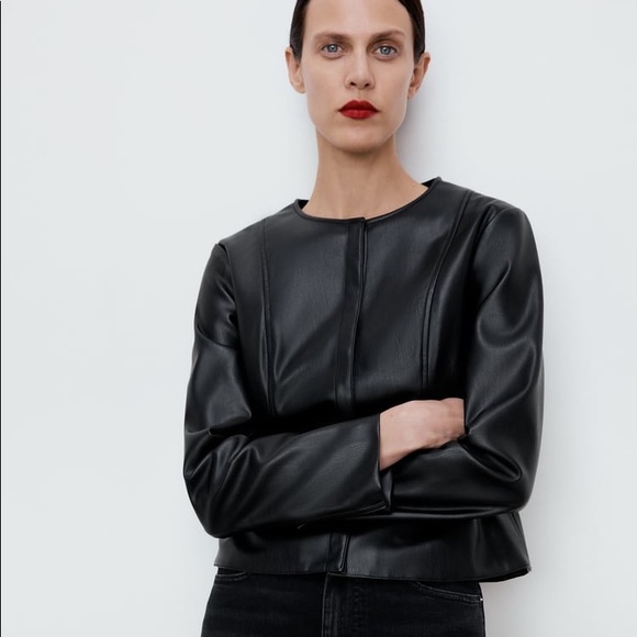 Zara Jackets & Blazers - Zara faux leather jacket